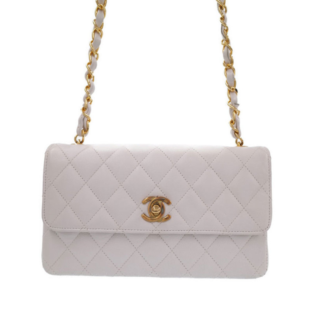 Chanel Mini Matelasse Chain Shoulder Bag White